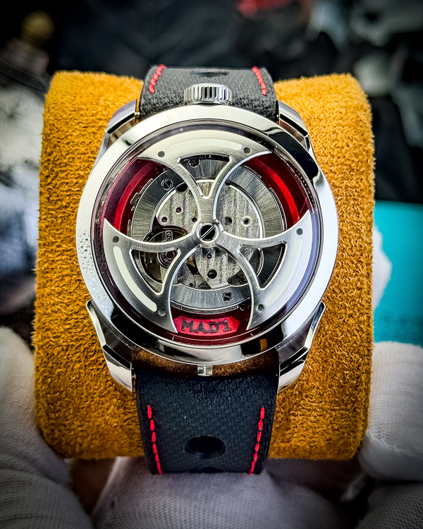 MB&F MAD Edition 1 Edition Red 42MM Skeleton Dial Leather Strap (M.A.D. 1)