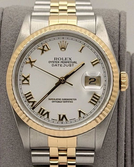 1990 Rolex Datejust 36MM White Dial Two-Tone Jubilee Bracelet (16233)