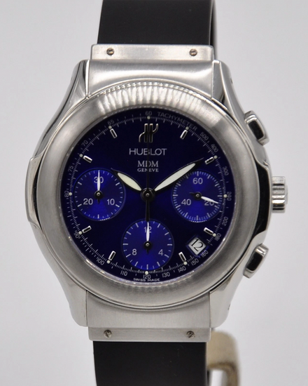 Hublot Classic MDM Elegant Chronograph 40MM Blue Dial Rubber Strap (1810.1)