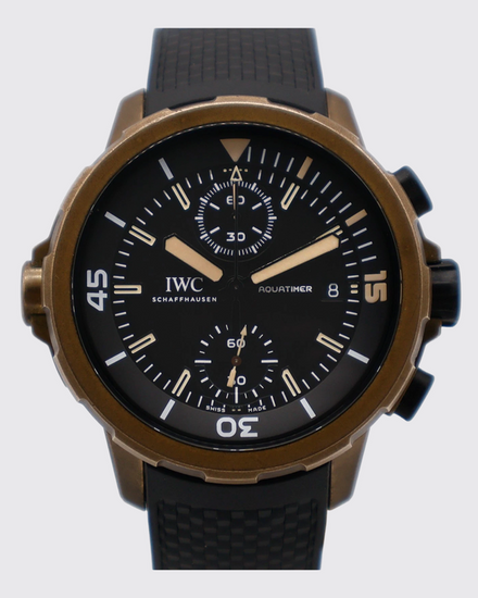 IWC Schaffhausen Aquatimer 44MM Black Dial Rubber Strap (IW379503)