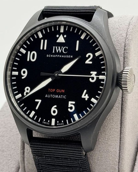 IWC Schaffhausen Pilot 43MM Black Dial Textile Strap (IW329801)