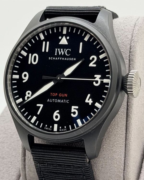 IWC Schaffhausen Pilot 43MM Black Dial Textile Strap (IW329801)