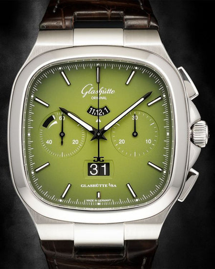 2022 Glashütte Original Seventies Panorama Date 40MM Green Dial Leather Strap (1-37-02-09-02-62)