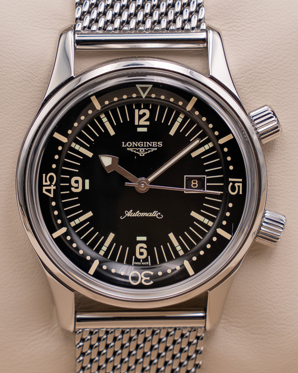 Longines Legend Diver 36MM Black Dial Steel Bracelet (L3.374.4.50.6)