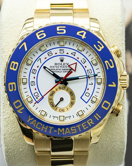 Rolex Yacht-Master 44MM White Dial Yellow Gold Oyster Bracelet (116688)