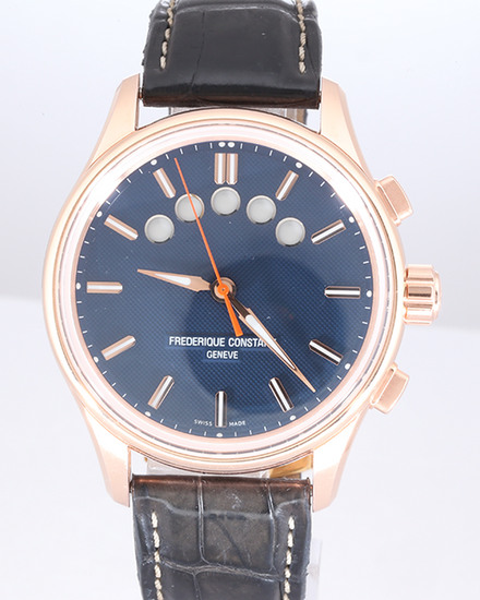 No Reserve - 2020 Frederique Constant Yacht Timer Regatta Countdown 42MM Blue Dial Leather Strap (380X4H2/4/6)