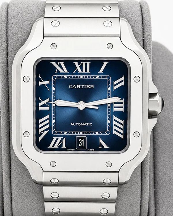 2025 Cartier Santos de Cartier 39.8MM Blue Dial Steel Bracelet (WSSA0071)