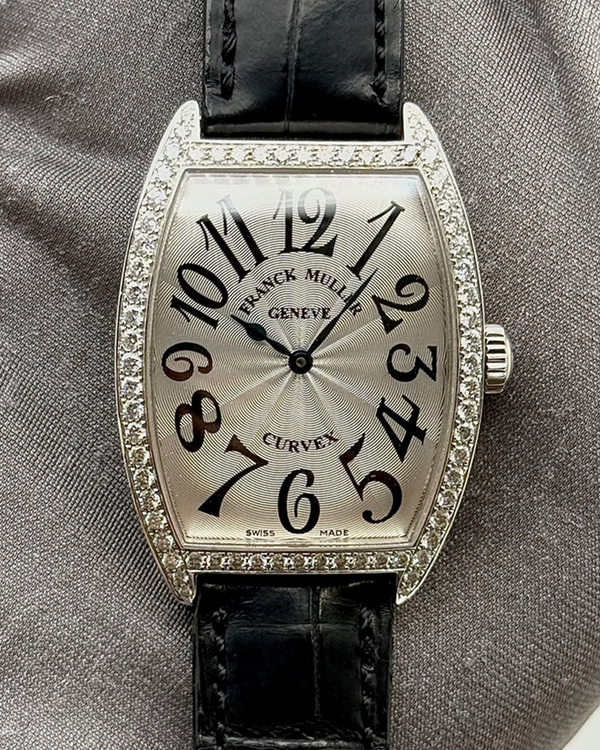 Franck Muller Curvex 31MM Quartz Silver Dial Leather Strap (2852 QZ DP)