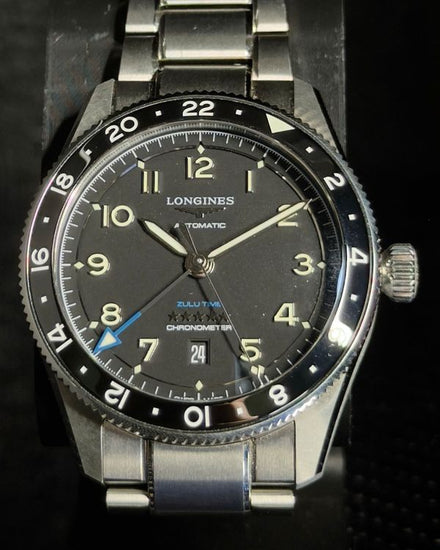 2022 Longines Spirit Zulu Time 42MM Black Dial Steel Bracelet (L3.812.4.53.6)