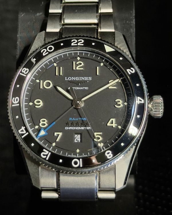 2022 Longines Spirit Zulu Time 42MM Black Dial Steel Bracelet (L3.812.4.53.6)