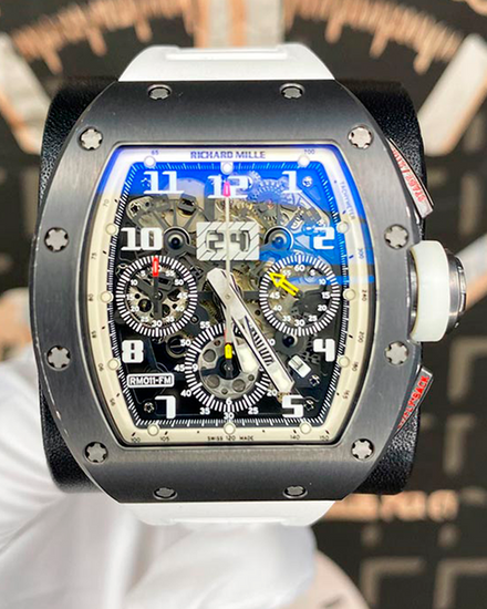 Richard Mille RM 011 50MM Skeleton Dial Rubber Strap  (RM011-FM)