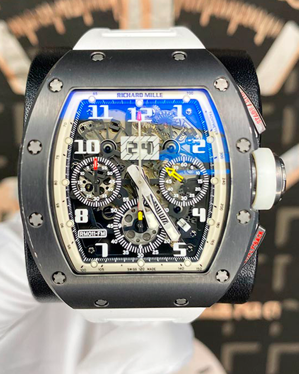 Richard Mille RM 011 50MM Skeleton Dial Rubber Strap  (RM011-FM)