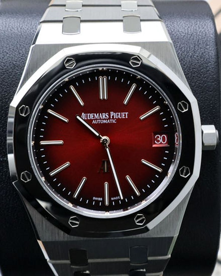 Audemars Piguet Royal Oak "Jumbo" Extra-Thin 39MM Burgundy "Smoked" Dial Titanium Bracelet (16202XT)