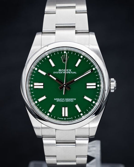 2023 Rolex Oyster Perpetual 41MM Green Dial Oyster Bracelet (124300)
