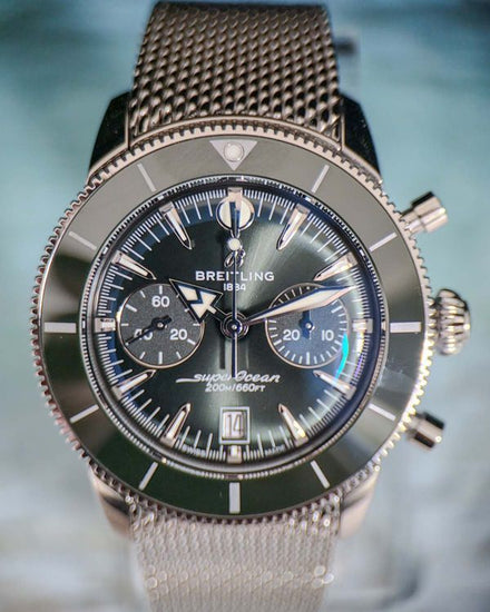 2022 Breitling Superocean Heritage B01 Chronograph 44MM Green Dial Steel Bracelet (AB0156361L1A1)
