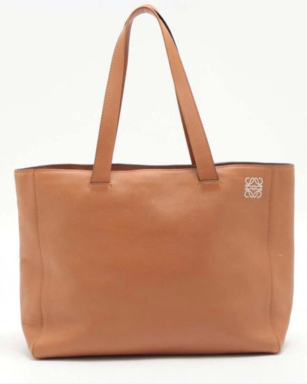 Loewe Anagram East West Tote Medium Leather Silver-Tone Hardware Leather Strap (308.20.K86)