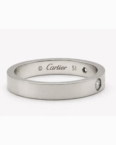 Cartier Accessories Wedding Band Ring Diamonds/Platinum Size 5.75 (Ring)