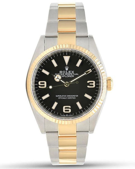 Rolex Explorer 36MM Black Dial Two-Tone Oyster Bracelet (124273)