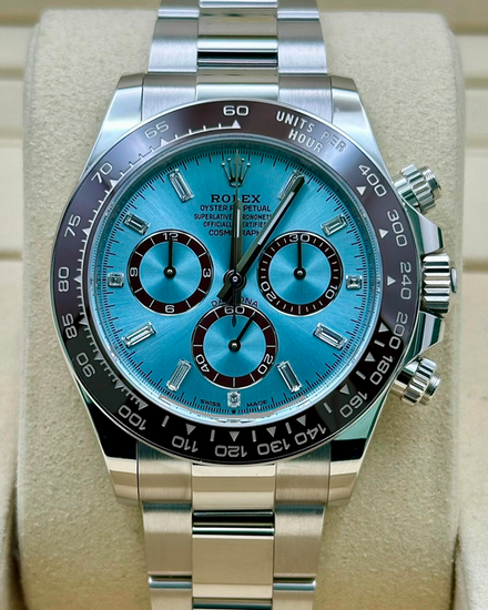 2026 Rolex Cosmograph Daytona "Platona" 40MM Ice Blue Dial Platinum Oyster Bracelet (126506)
