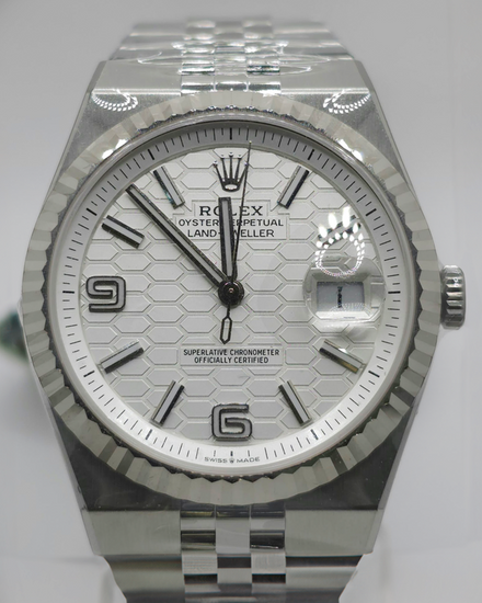 2026 Rolex Land-Dweller 40MM White "Honeycomb" Dial Flat Jubilee Bracelet (127334)
