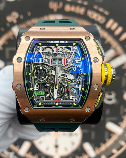 Richard Mille RM 11 Automatic Flyback Chronograph 49MM Skeleton Dial Rubber Strap (RM11-03)