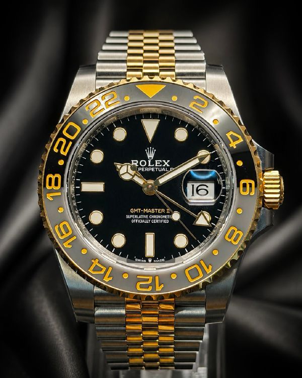 2025 Rolex GMT-Master II "Bumblebee" 40MM Black Dial Two-Tone Jubilee Bracelet (126713GRNR)