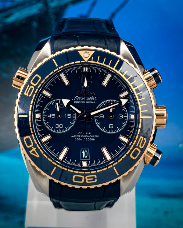 2017 Omega Seamaster Planet Ocean 600M Chronograph 45.5MM Blue Dial Leather Strap (215.23.46.51.03.001)