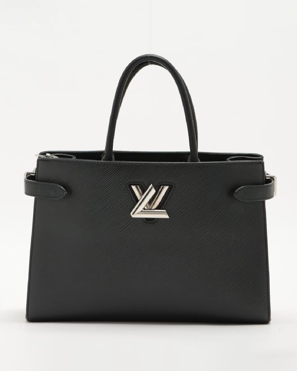 Louis Vuitton Twist Handbag Black EPI Leather Medium Silver-Tone Hardware (LV Handbag)