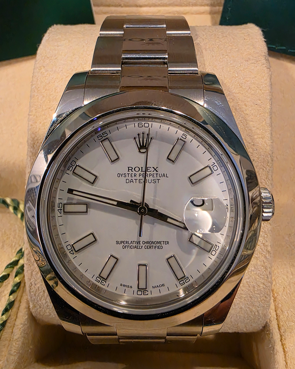 2013 Rolex Datejust II 41MM White Dial Oyster Bracelet (116300)