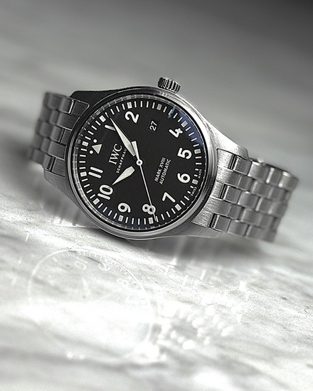 No Reserve - IWC Schaffhausen Pilot Mark XVIII 40MM Black Dial Steel Bracelet (IW327015)