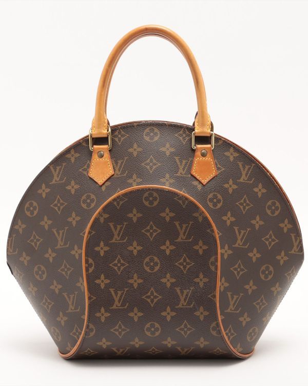 Louis Vuitton Monogram Ellipse MM Medium Canvas Gold-Tone Hardware Leather Strap (M51126)