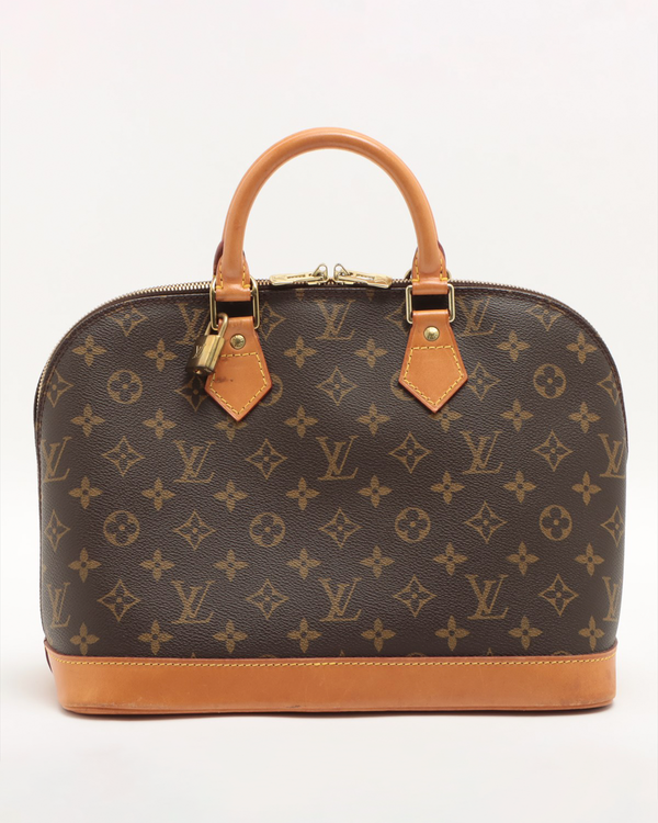 Louis Vuitton Bag Classic Alma PM Medium Canvas Gold-Tone Hardware Leather Strap (M51130)
