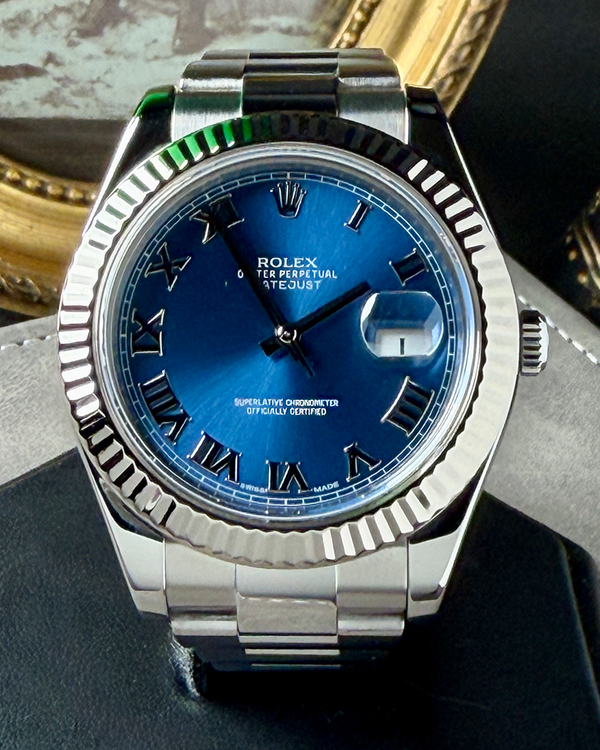 2013 Rolex Datejust II 41MM Blue Dial Oyster Bracelet (116334)