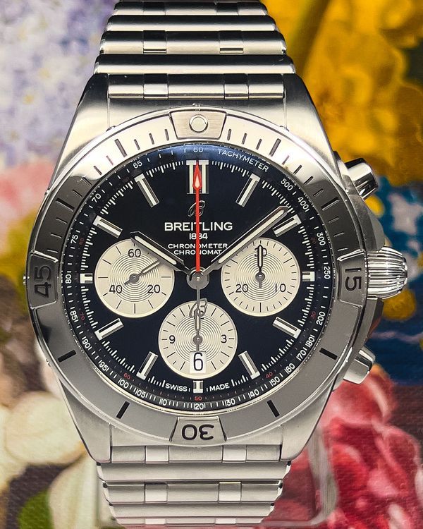 2020 Breitling Chronomat B01 42MM Black Dial Steel Bracelet (AB0134101B1A1)