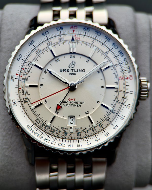 2025 Breitling Navitimer GMT 41MM Silver Dial Steel Bracelet (A32310211G1A1)