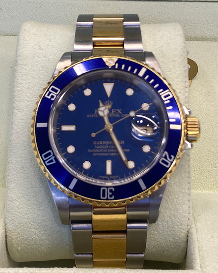 2003 Rolex Submariner Date "Bluesy" 40MM Blue Dial Two-Tone Oyster Bracelet (16613)
