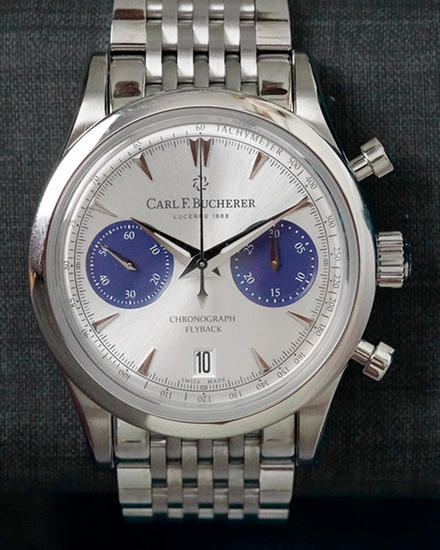 No Reserve - Carl F. Bucherer Manero Flyback 40MM Silver Dial Steel Bracelet (00.10927.08.13.23)