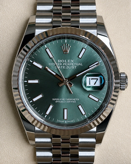 No Reserve - 2026 Rolex Datejust 36MM Mint Green Dial Jubilee Bracelet (126234)