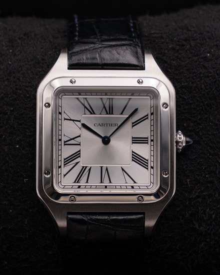 2024 Cartier Santos Dumont XL 46.6MM Silver Dial Leather Strap (WSSA0032)