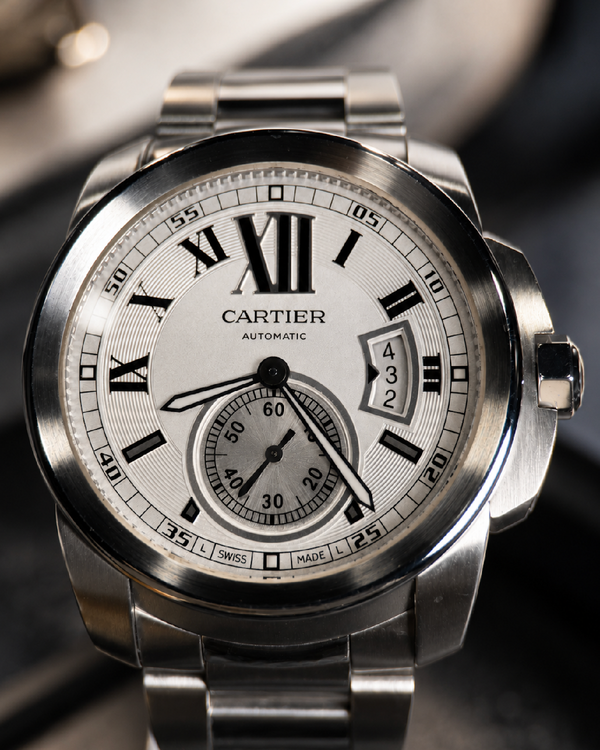No Reserve - 2017 Cartier Calibre de Cartier 42MM Silver Dial Steel Bracelet (W7100015)