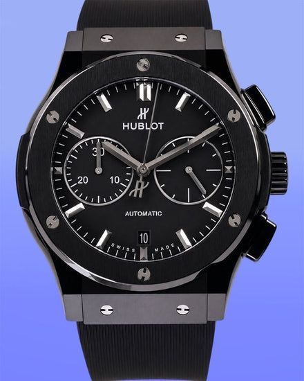 2022 Hublot Classic Fusion Black Magic Chronograph 45MM Black Dial Rubber Strap (521.CM.1171.RX)