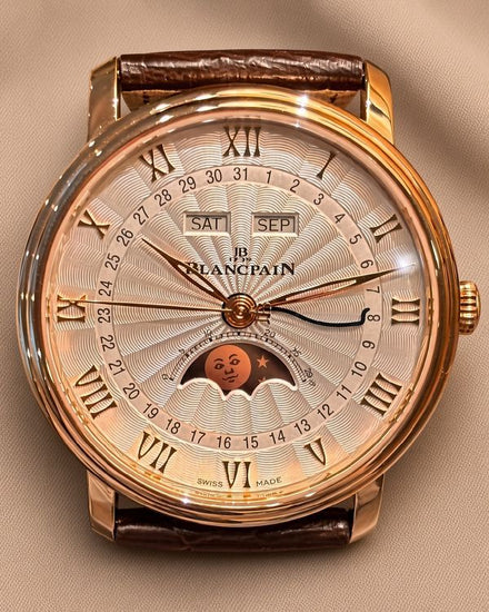 2020 Blancpain Villeret Quantième Complet Demi-Savonette 40MM Silver Dial Leather Strap (6664-3642-55B)