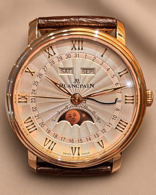 2020 Blancpain Villeret Quantième Complet Demi-Savonette 40MM Silver Dial Leather Strap (6664-3642-55B)
