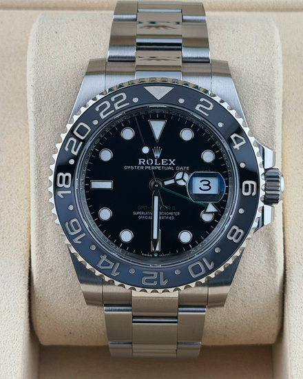 2025 Rolex GMT-Master II "Bruce Wayne" 40MM Black Dial Oyster Bracelet (126710GRNR)