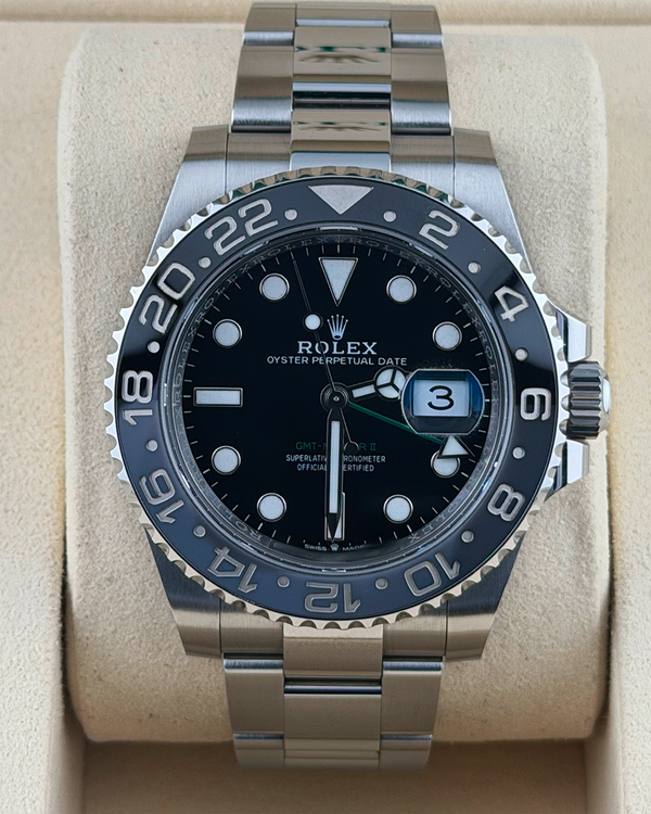 2025 Rolex GMT-Master II "Bruce Wayne" 40MM Black Dial Oyster Bracelet (126710GRNR)