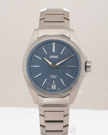 No Reserve - 2025 Oris ProPilot X Calibre 400 39MM Blue Dial Titanium Bracelet (01 400 7778 7155)