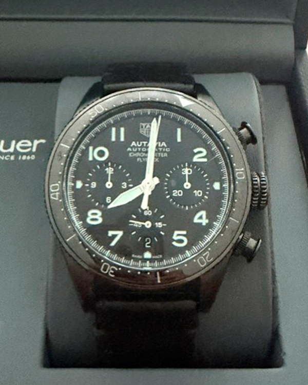 2022 Tag Heuer Autavia 42MM Black Dial Leather Bracelet (CBE511C.FC8280)