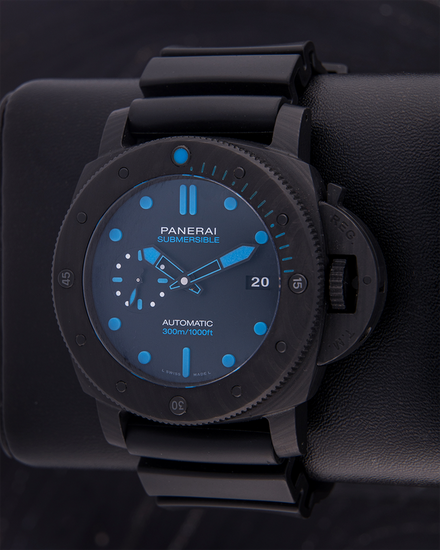 2021 Panerai Submersible Carbotech 47MM Black Dial Rubber Strap (PAM01616)