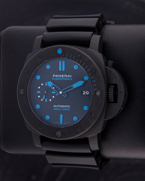2021 Panerai Submersible Carbotech 47MM Black Dial Rubber Strap (PAM01616)