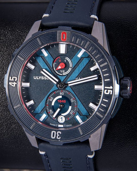 2021 Ulysse Nardin Marine Diver Nemo Point L. E. 44MM Blue Dial Leather Strap (1183-170LE/93-NEMO)
